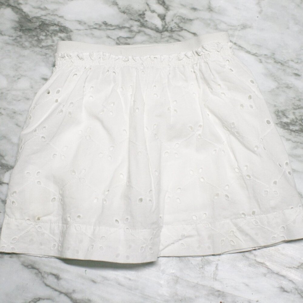 LANDS' END Kids Skort Eyelet Skirt Shorts Summer Girls Toddler Play White 3T